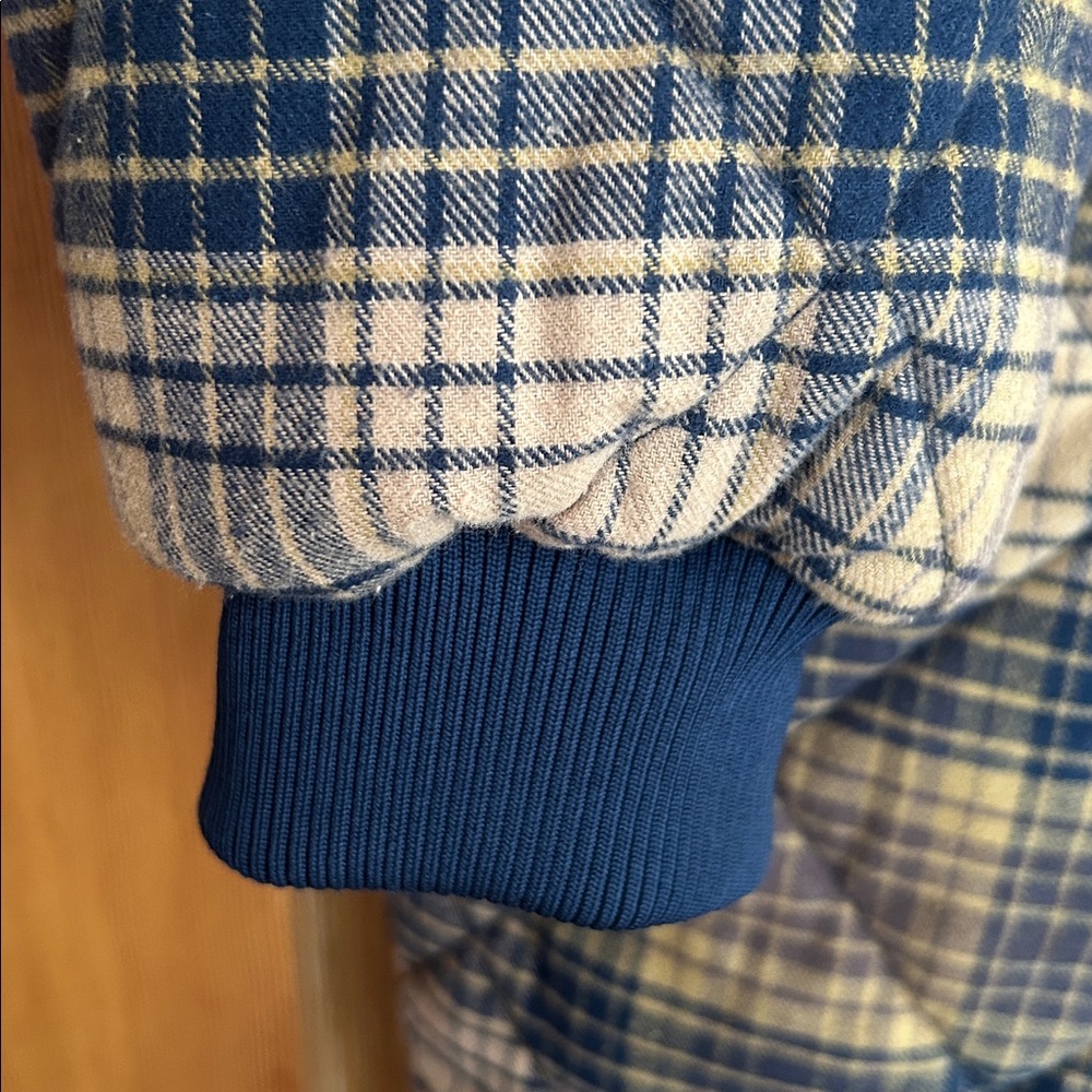 Levi’s Quilted Plaid Double Breasted Fleece Jacket with Cream Collar L - Picture 13 of 15